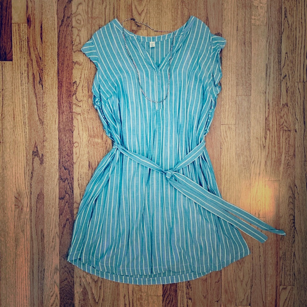 Pinstripe Linen Dress